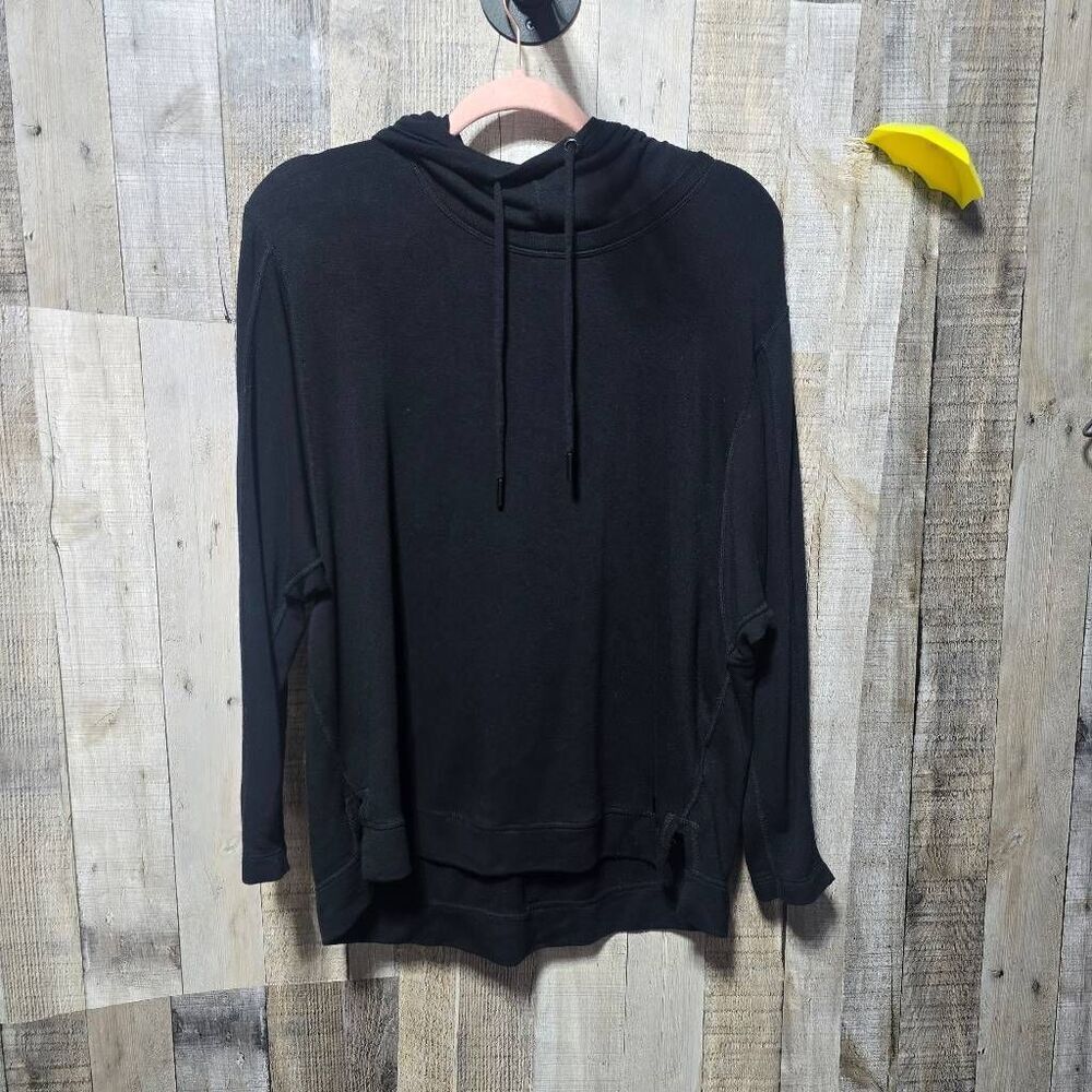 Donna Karan Active Black Hoodie Large Outdoor Basic Comfy Neutral Minimalist